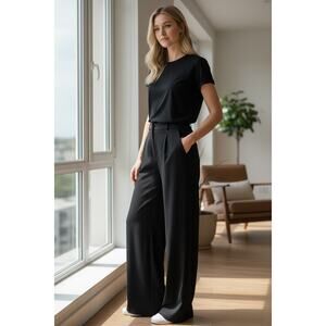 RAMY BROOK Pants NEW Size 6 Black Bri Pant Slacks Pleated $425 Wide Leg